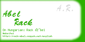 abel rack business card